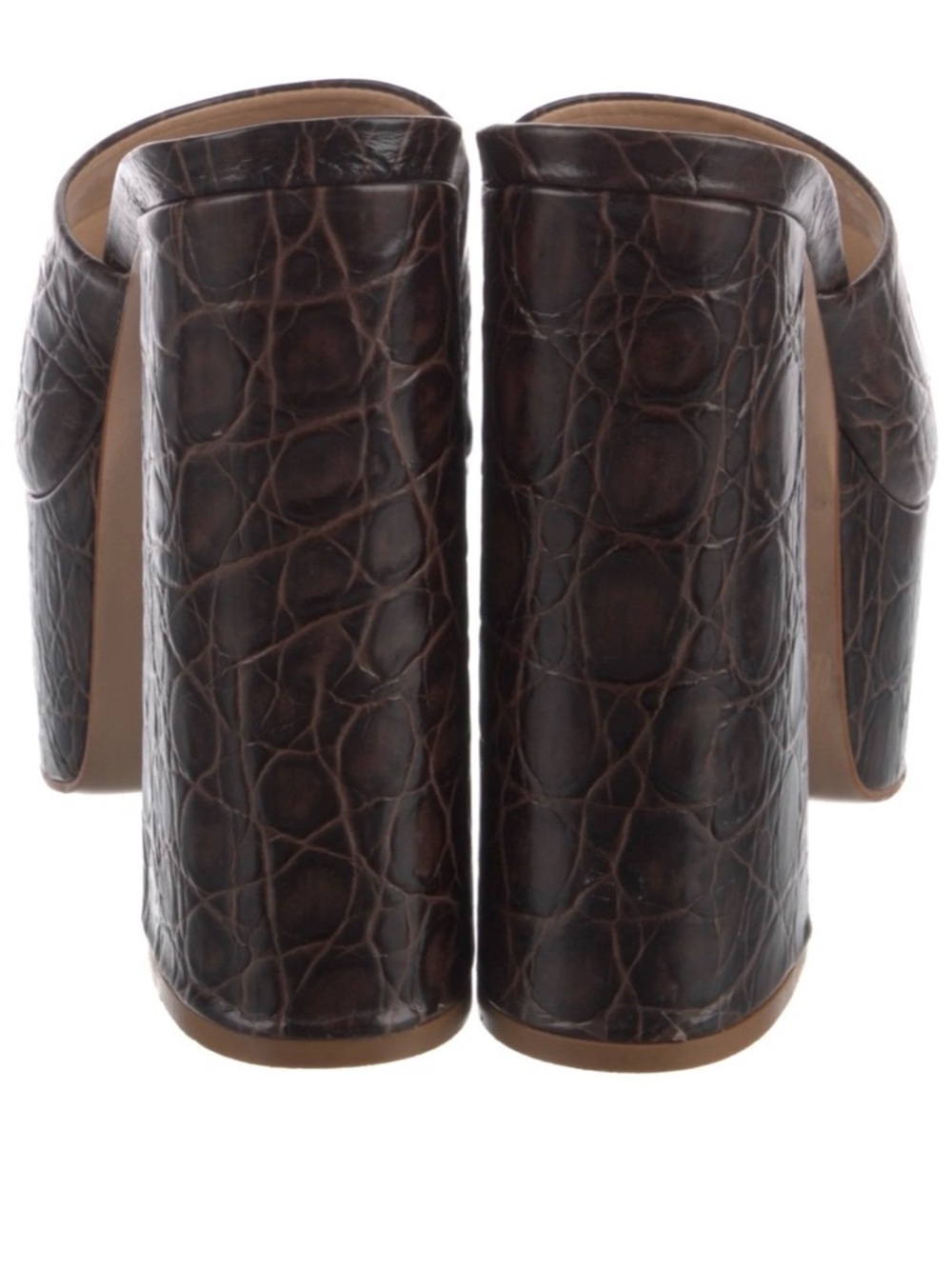 Schutz Darah Platform Mules in Crocodile-embossed Leather - Picture 8 of 16